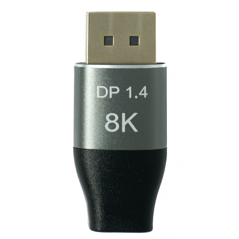 SYSTEM-S Mini Display Port Adapter 1.4 Stecker zu Display Port  Stecker in Schwarz