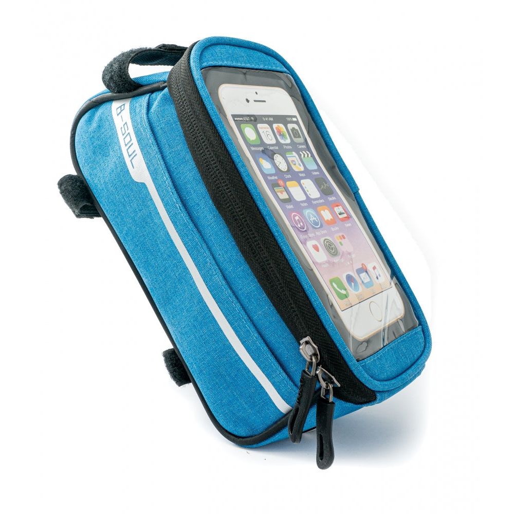 Fahrrad Handy Tasche Blau Halterung Am Rahmen Mit Klettverschluss Für Smartphone Praktisch