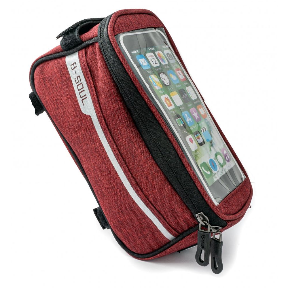 Fahrrad Tasche Halterung Rot Für Smartphone Sichere Lenkerbefestigung Mit Reißverschluss