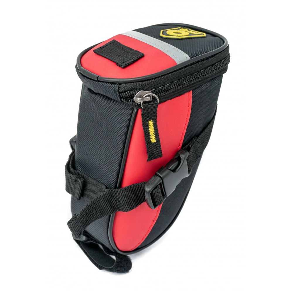 SYSTEM-S Fahrrad Sattel Tasche Halterung Befestigung wasserfest in Rot