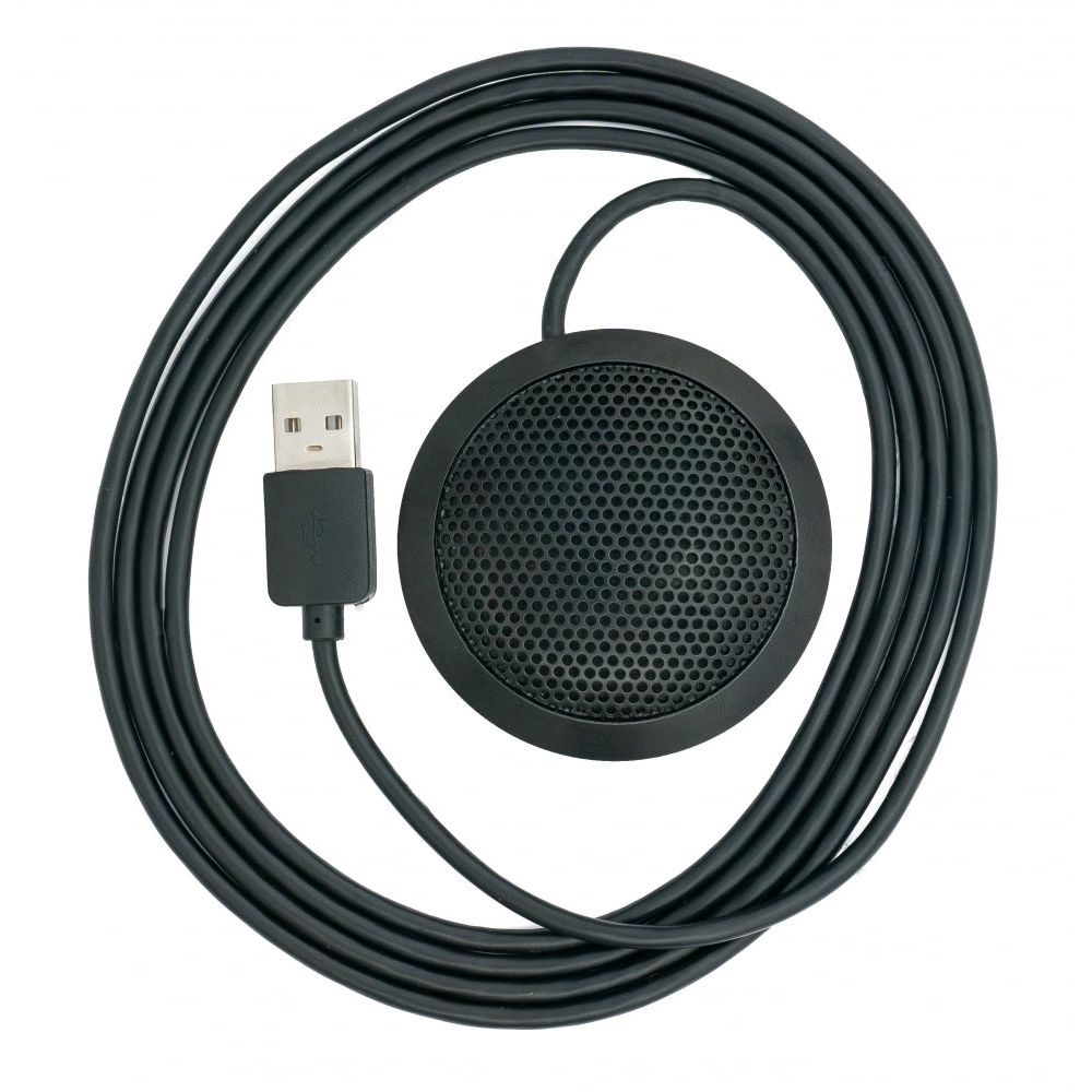 System-S Mikrofon USB 2.0 - Rundum 360 Grad Aufnahmebereich Für PC Schwarz Ideal Für Videokonferenzen