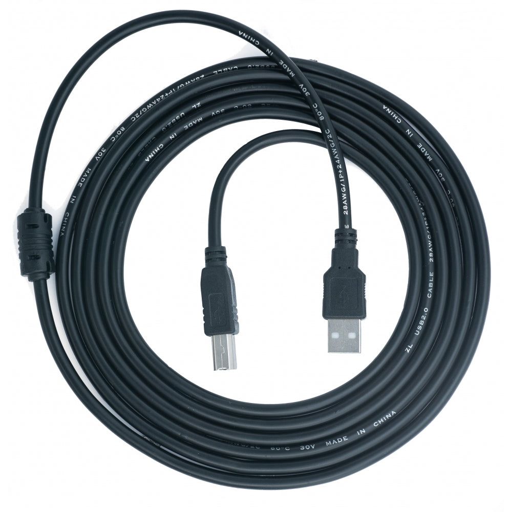 SYSTEM-S USB 2.0 Kabel 3 m Typ B Stecker zu Typ A Stecker Kabel Ladekabel in Schwarz