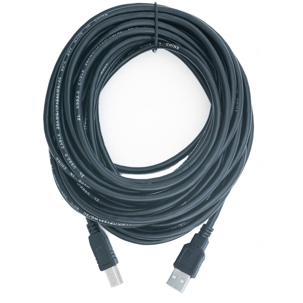 SYSTEM-S USB 2.0 Kabel 10 m Typ B Stecker zu Typ A Stecker Kabel Ladekabel in Schwarz