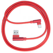 USB 3.1 Kabel 100 CM USB-C auf USB-A Winkel Geflochten Rot Robustes Langlebiges Datenkabel 2 A