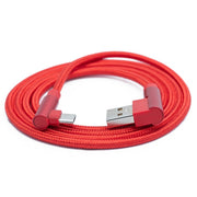 USB 2.0 Kabel Mikro USB Auf USB A Winkel Geflochten Rot 100 Cm Schnelle Datenübertragung