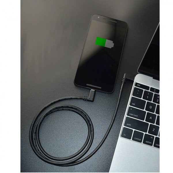 USB 3.1 Gen 2 Kabel 3 m Typ C Stecker zu Stecker 2x Winkel in Schwarz
