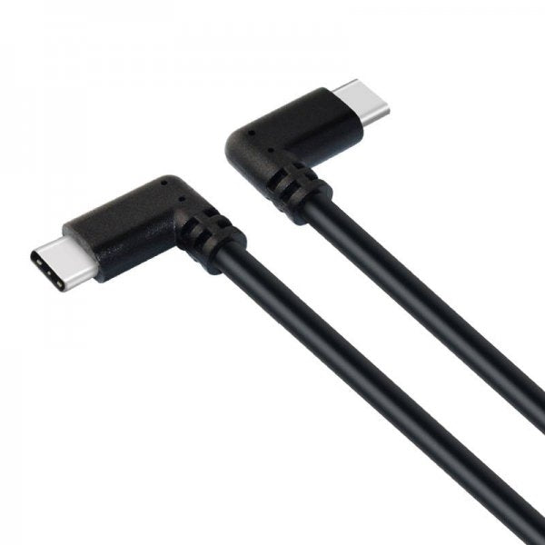 USB 3.1 Gen 2 Kabel 3 m Typ C Stecker zu Stecker 2x Winkel in Schwarz