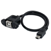 SYSTEM-S USB 2.0 Kabel 30 cm Typ B Buchse Zu Mini Stecker Schraubverbindung Schwarz