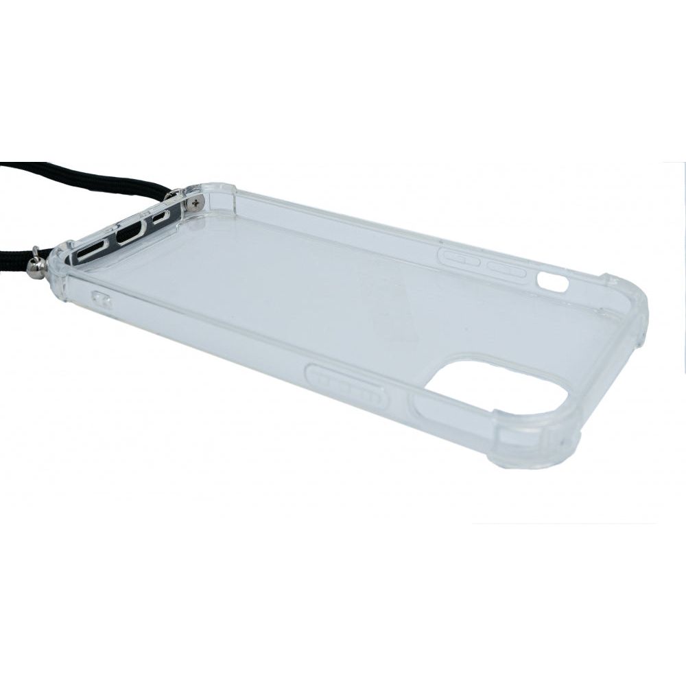 SYSTEM-S Silikon Hülle Mit Band Transparent Für iPhone 12 Pro Klarer Schutz Und Stil