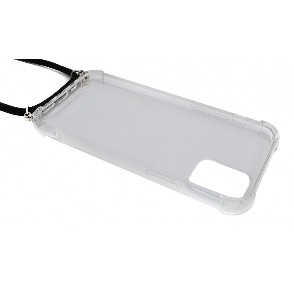 SYSTEM-S Hülle mit Band aus Silikon in transparent Schutzhülle kompatibel mit iPhone 12