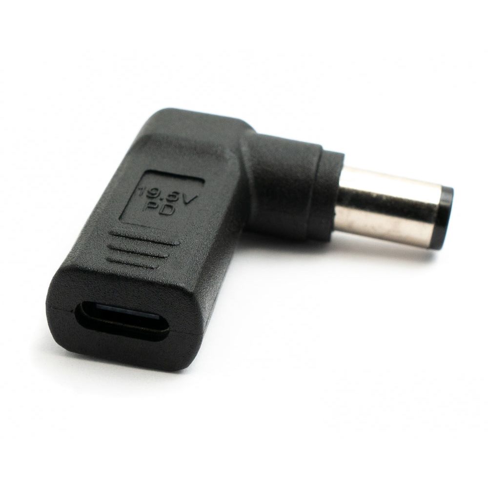 USB C Adapter Winkel USB-C Buchse DC 20V 7,4x5,0mm Stecker Schwarz Lademöglichkeit