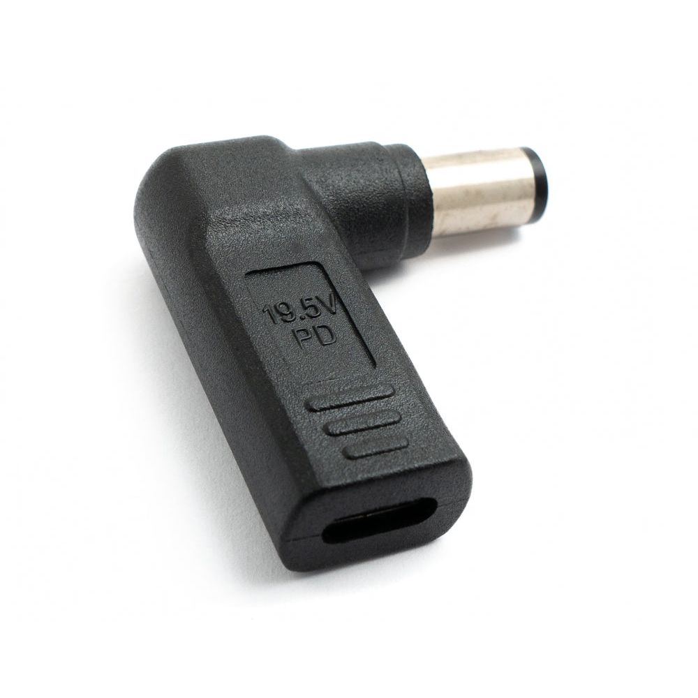 USB C Adapter Winkel USB-C Buchse DC 20V 7,4x5,0mm Stecker Schwarz Lademöglichkeit