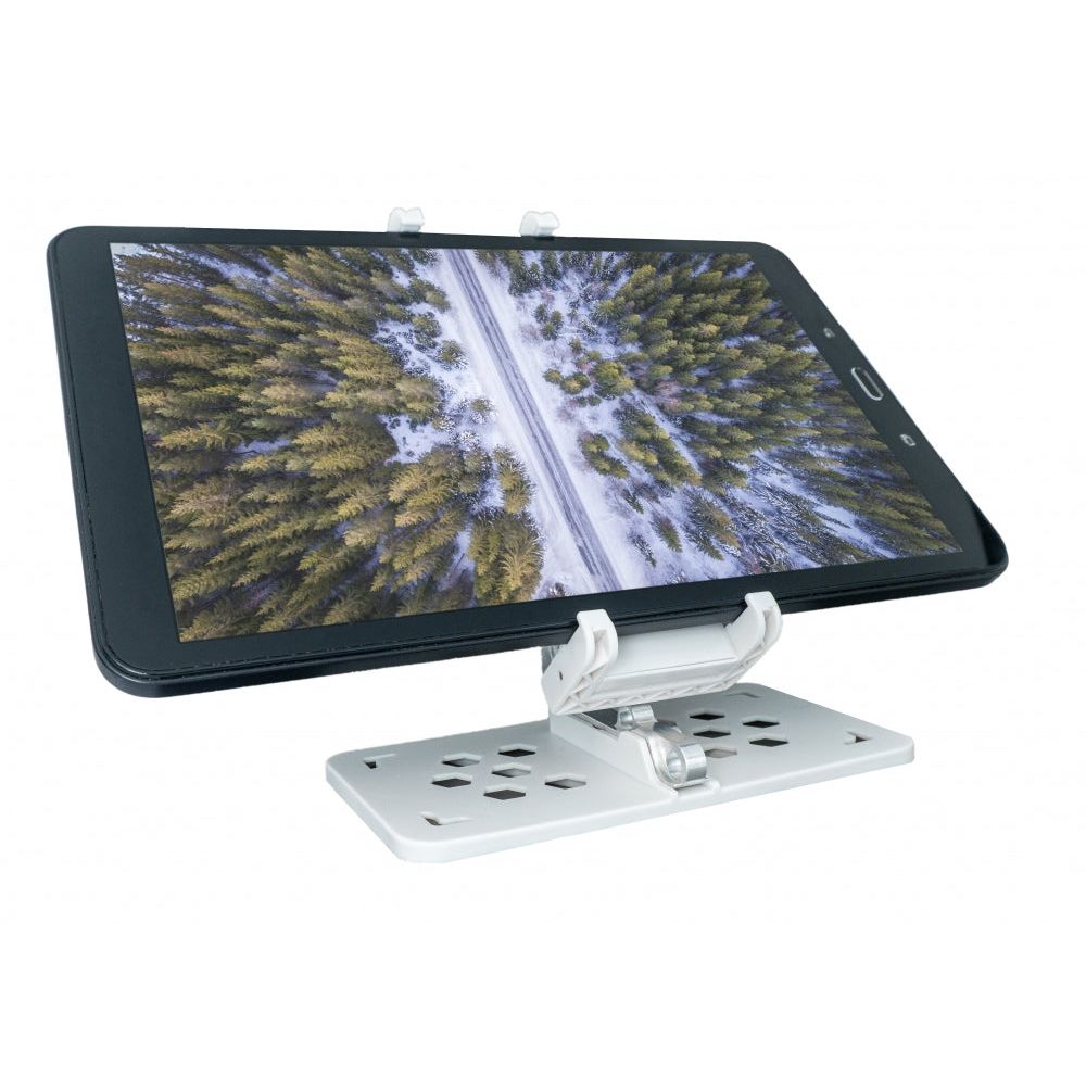 SYSTEM-S Drohnenfernbedienung Halterung Befestigung in Weiß für Smartphone Tablet