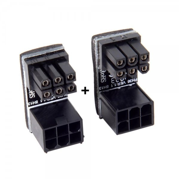 2er Pack ATX Adapter 6Pin Buchse Zu Stecker Winkel 180 Grad Mainboard Kompatibel