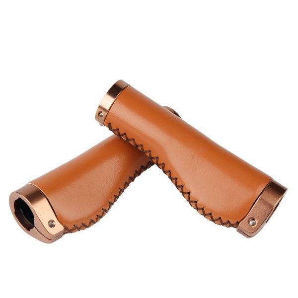 Fahrrad Griff 2x im Vintage Look ergonomisch aus Kunstleder in Braun