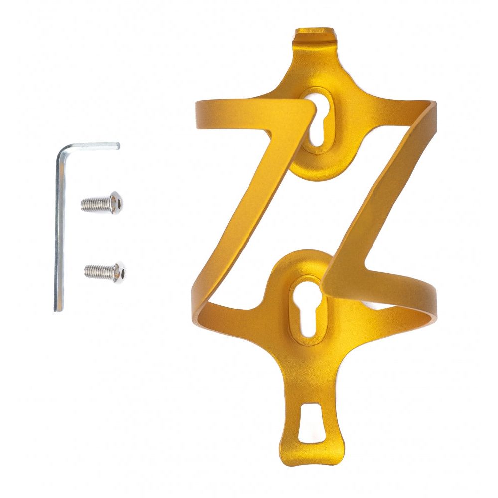 SYSTEM-S Fahrrad Flaschenhalter Halterung Befestigung aus Metall goldfarben