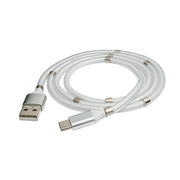 Selbstaufrollbares USB 3.1 Kabel Typ C Zu USB A 1 Meter Weiss Mit Bis Zu 5 Gbit/s Datenrate