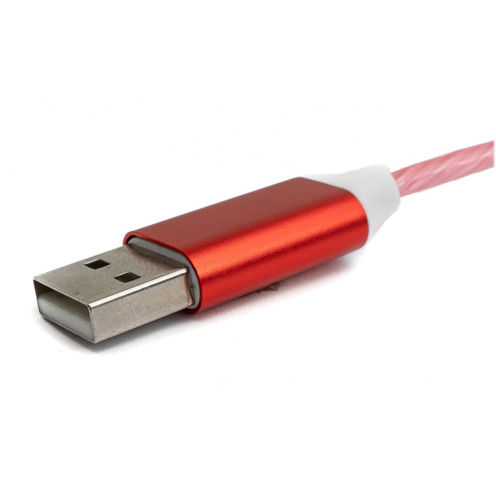Leuchtendes USB 3.1 Kabel 1 m Typ C Stecker zu Typ A Rot Mit Lichtfunktion Und Stil