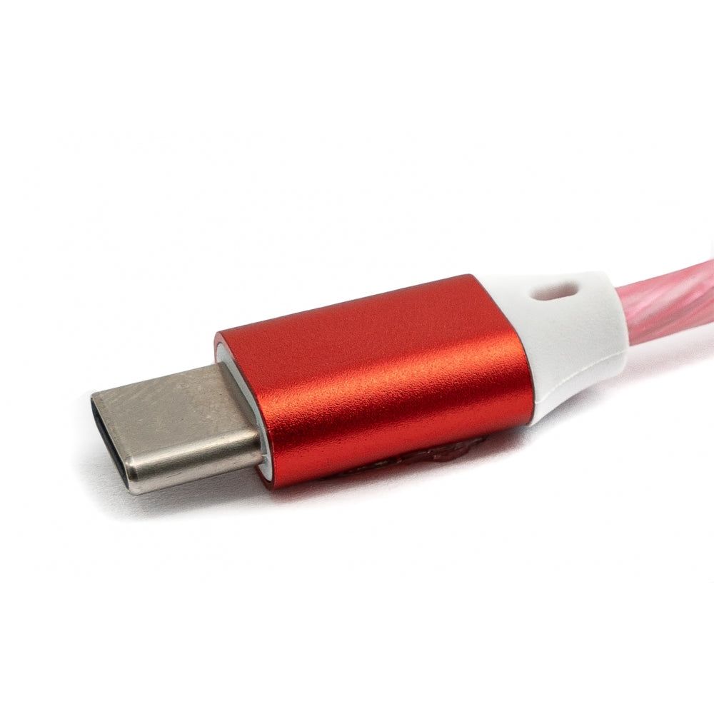 Leuchtendes USB 3.1 Kabel 1 m Typ C Stecker zu Typ A Rot Mit Lichtfunktion Und Stil