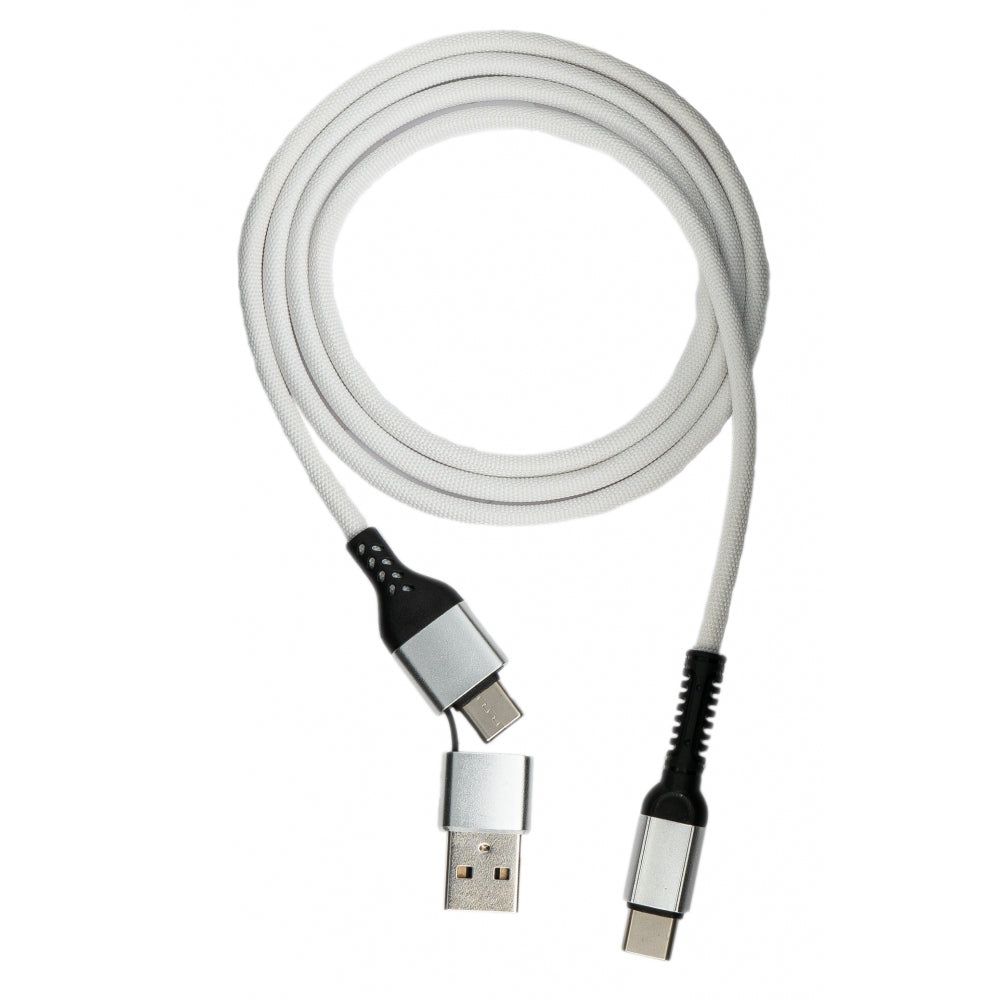 USB 3.1 2In1 Kabel 1m Weiss USB C Zu USB C Und USB A Verbindung Fur Datentransfer Und Laden