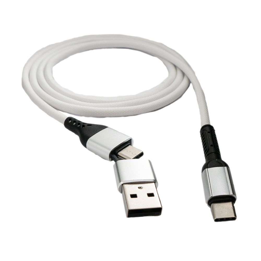 USB 3.1 2In1 Kabel 1m Weiss USB C Zu USB C Und USB A Verbindung Fur Datentransfer Und Laden