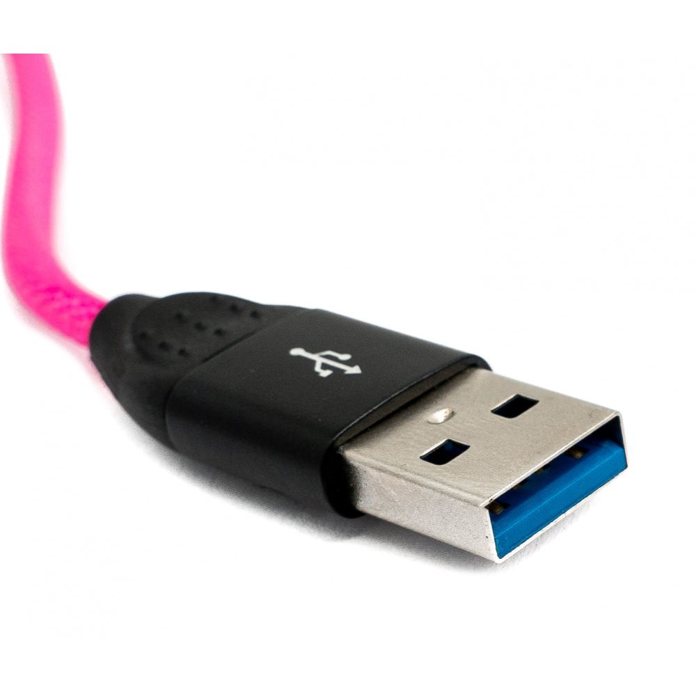 SYSTEM-S USB 3.1 Kabel 1m Typ C Stecker zu 3.0 Typ A Stecker Legierung geflochten in Bunt