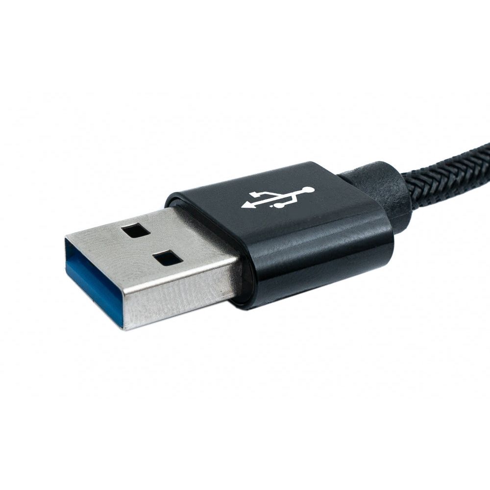 USB C Zu USB A Kabel 3 m Geflochten Schwarz Schnellladen Und Datenübertragung Bis 5 Gbit pro Sekunde