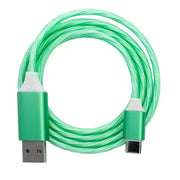 SYSTEM-S USB 3.1 leuchtendes Kabel 1 m Typ C Stecker zu 2.0 A Stecker in Grün