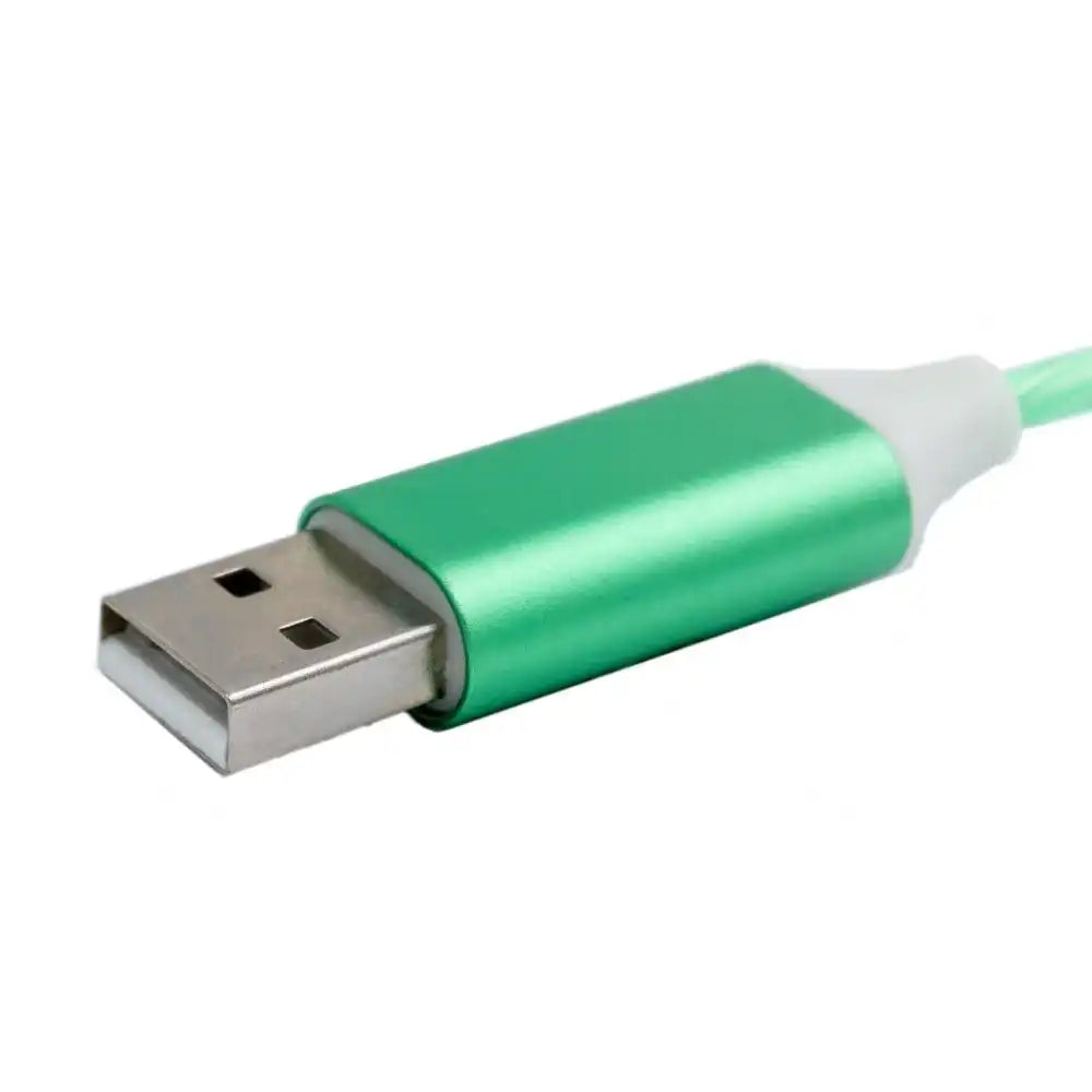 SYSTEM-S USB 3.1 leuchtendes Kabel 1 m Typ C Stecker zu 2.0 A Stecker in Grün