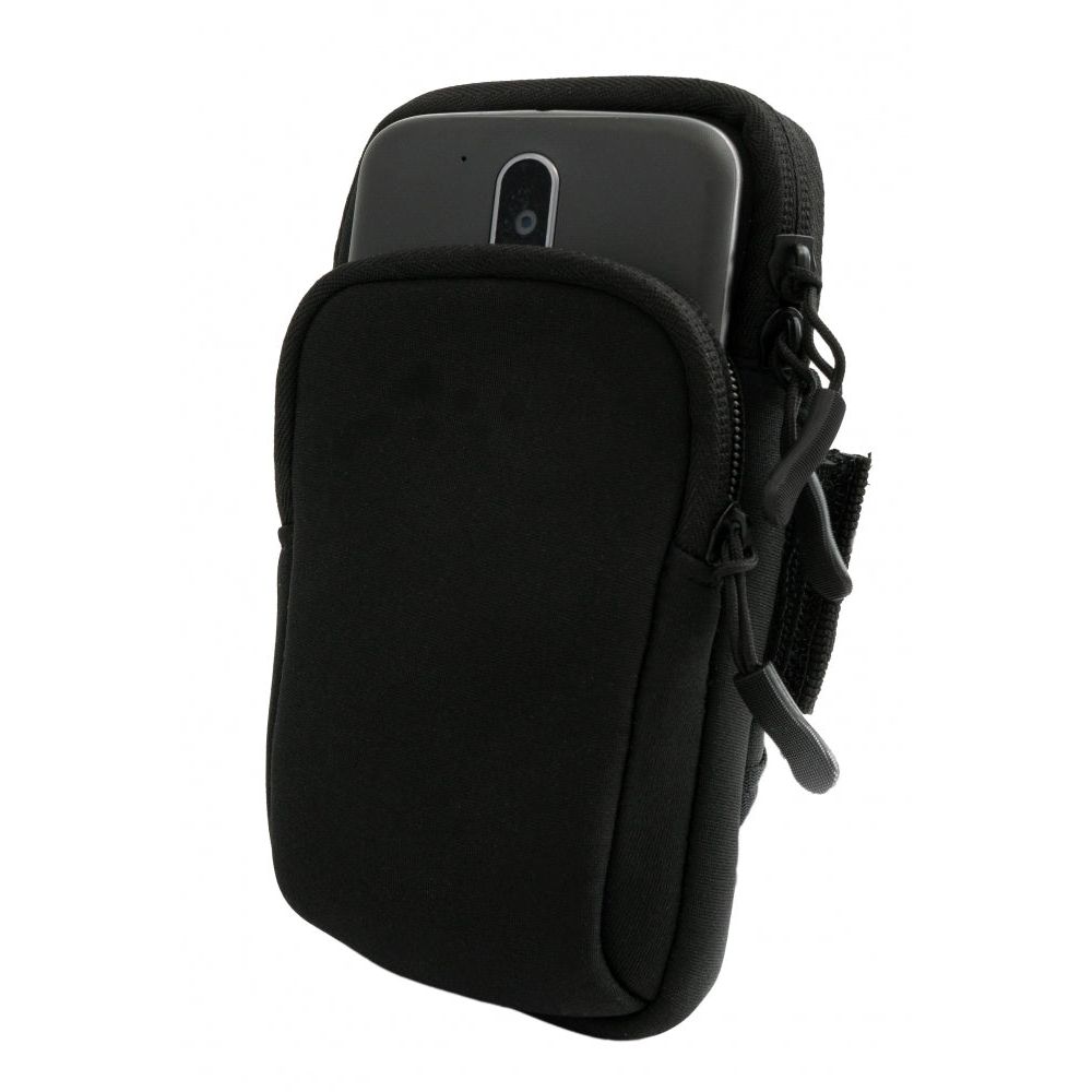SYSTEM-S Armtasche Schutztasche Outdoor Jogging Schwarz Für Smartphone MP3 Player Spritzwasserschutz