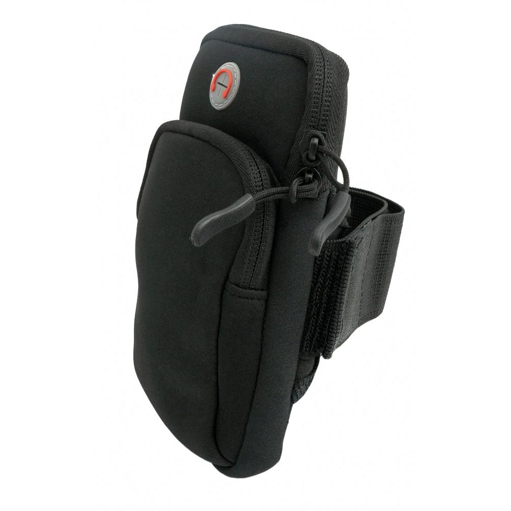 SYSTEM-S Armtasche Schutztasche Outdoor Jogging Schwarz Für Smartphone MP3 Player Spritzwasserschutz