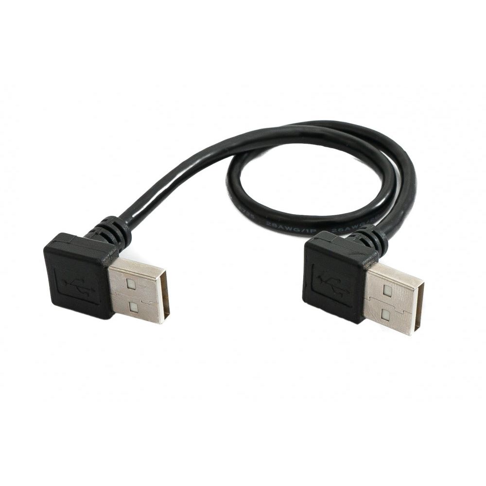 System-S USB 2.0 Kabel 30 cm Typ A zu Typ A Winkel Schwarz Hochwertiges USB Kabel 480 Mbit/s