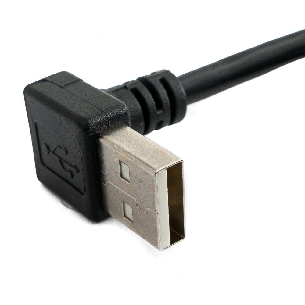 System-S USB 2.0 Kabel 30 cm Typ A zu Typ A Winkel Schwarz Hochwertiges USB Kabel 480 Mbit/s