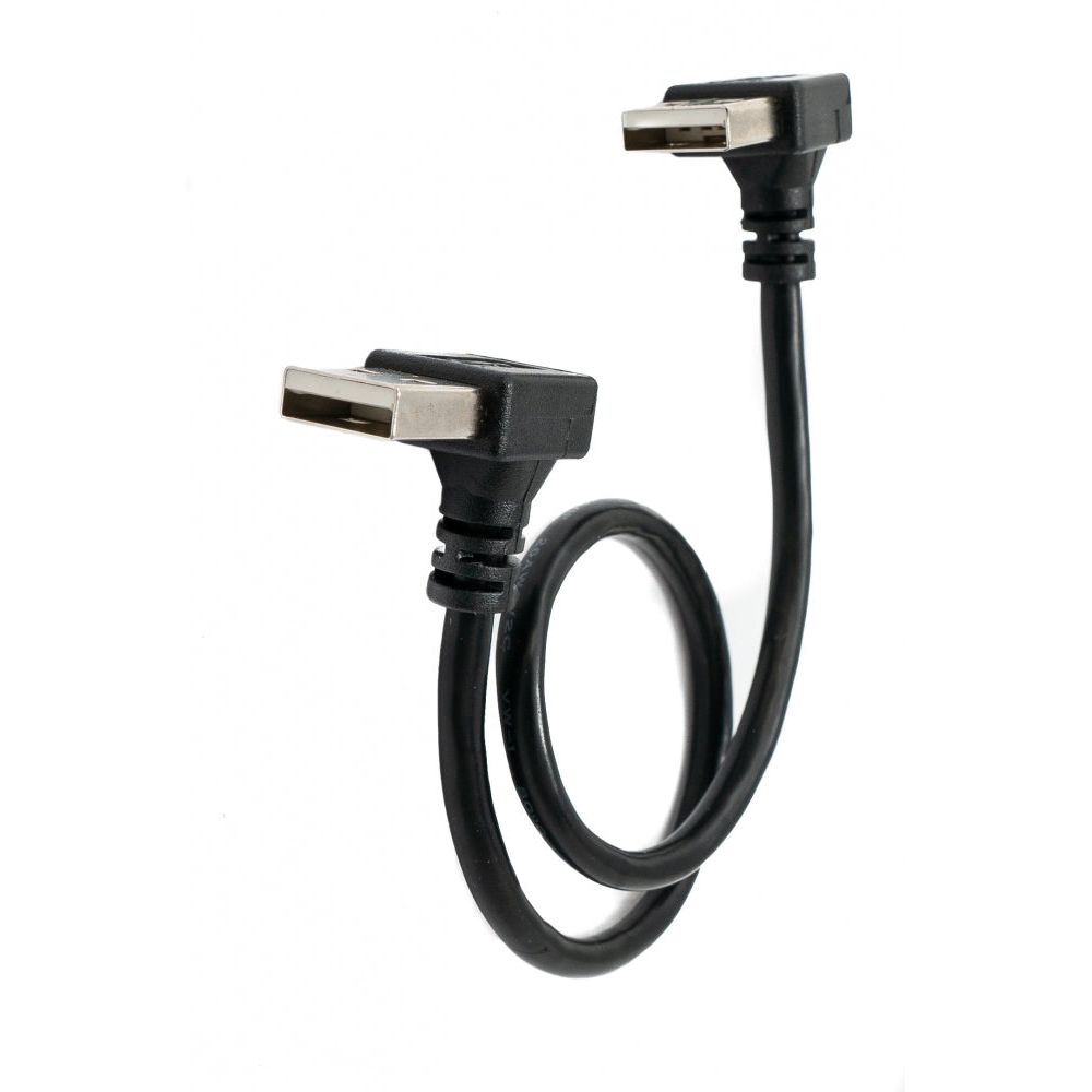System-S USB 2.0 Kabel 30 cm Typ A zu Typ A Winkel Schwarz Hochwertiges USB Kabel 480 Mbit/s