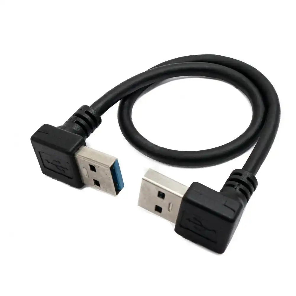 USB 3.0 Kabel 30 cm Typ A Stecker zu Stecker Winkel in Schwarz