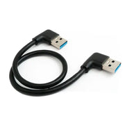 USB 3.0 Kabel 30 cm Typ A Stecker zu Stecker rechter Winkel in Schwarz