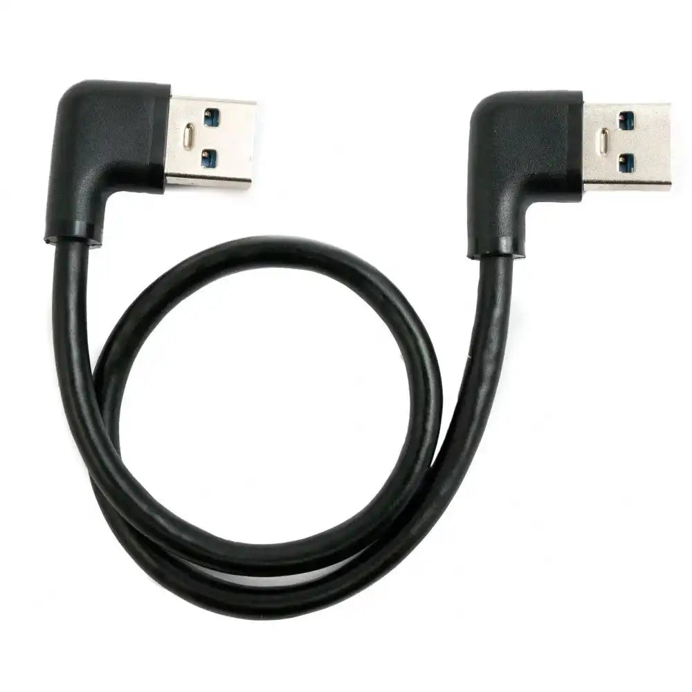 USB 3.0 Kabel 30 cm Typ A Stecker zu Stecker rechter Winkel in Schwarz