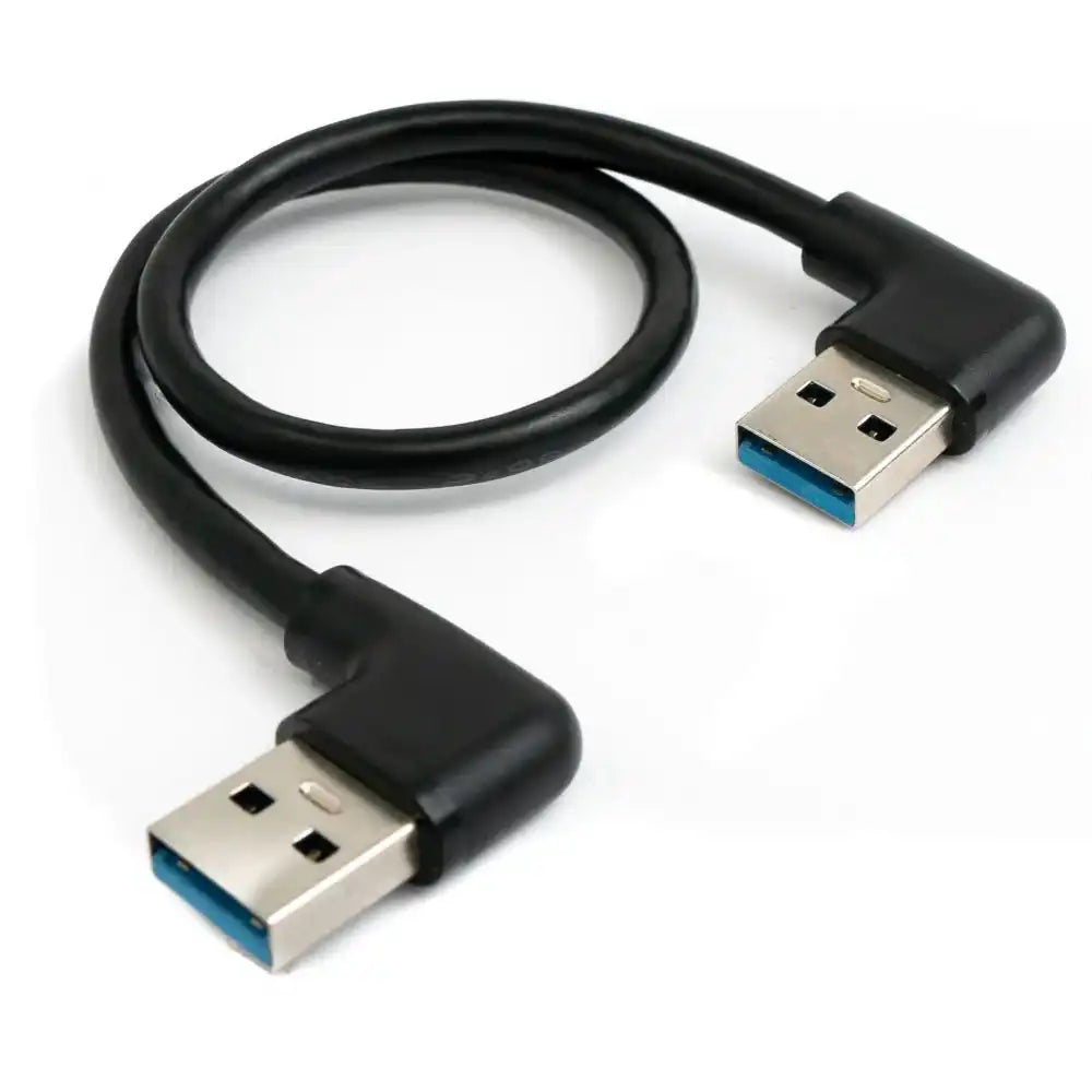 USB 3.0 Kabel 30 cm Typ A Stecker zu Stecker rechter Winkel in Schwarz