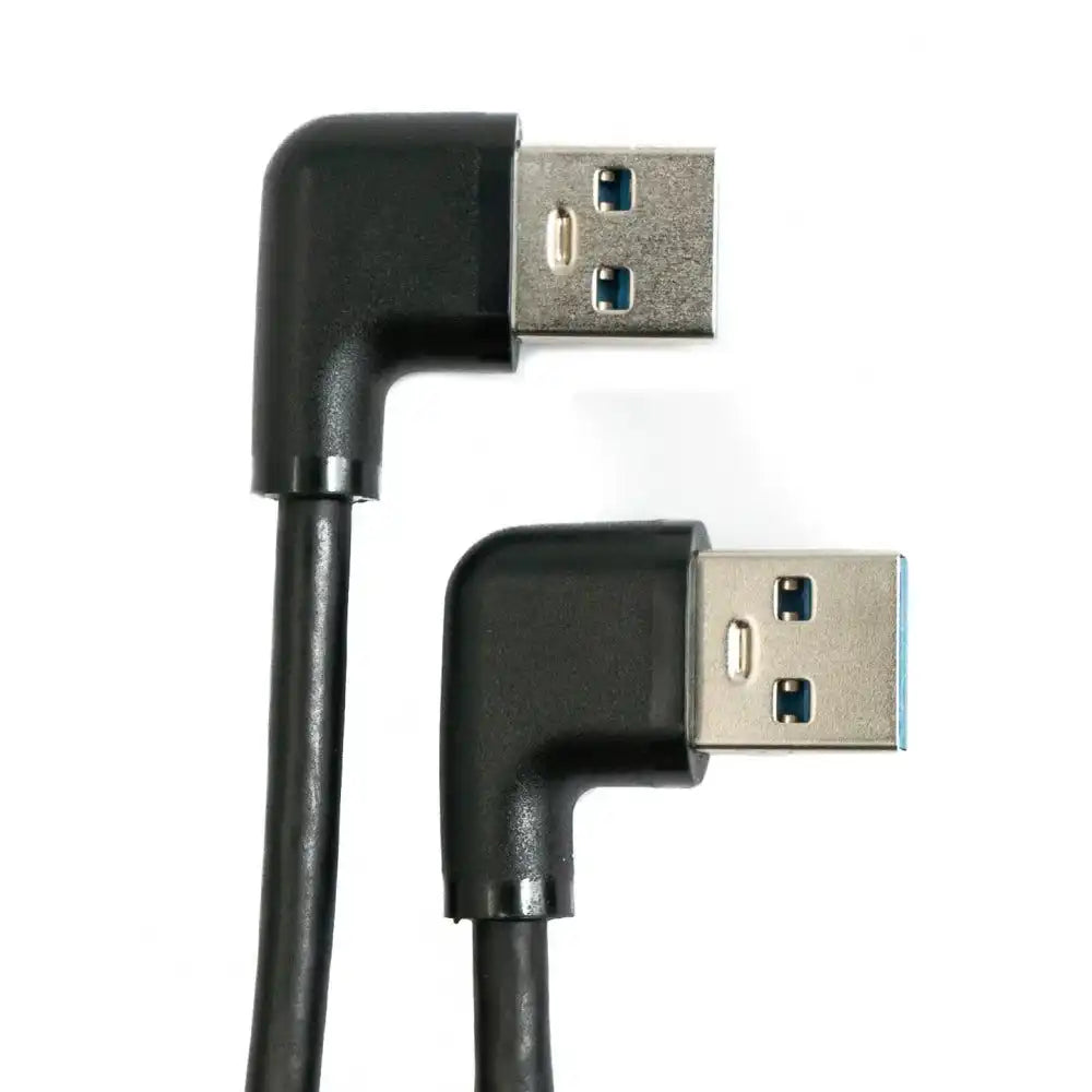 USB 3.0 Kabel 30 cm Typ A Stecker zu Stecker rechter Winkel in Schwarz