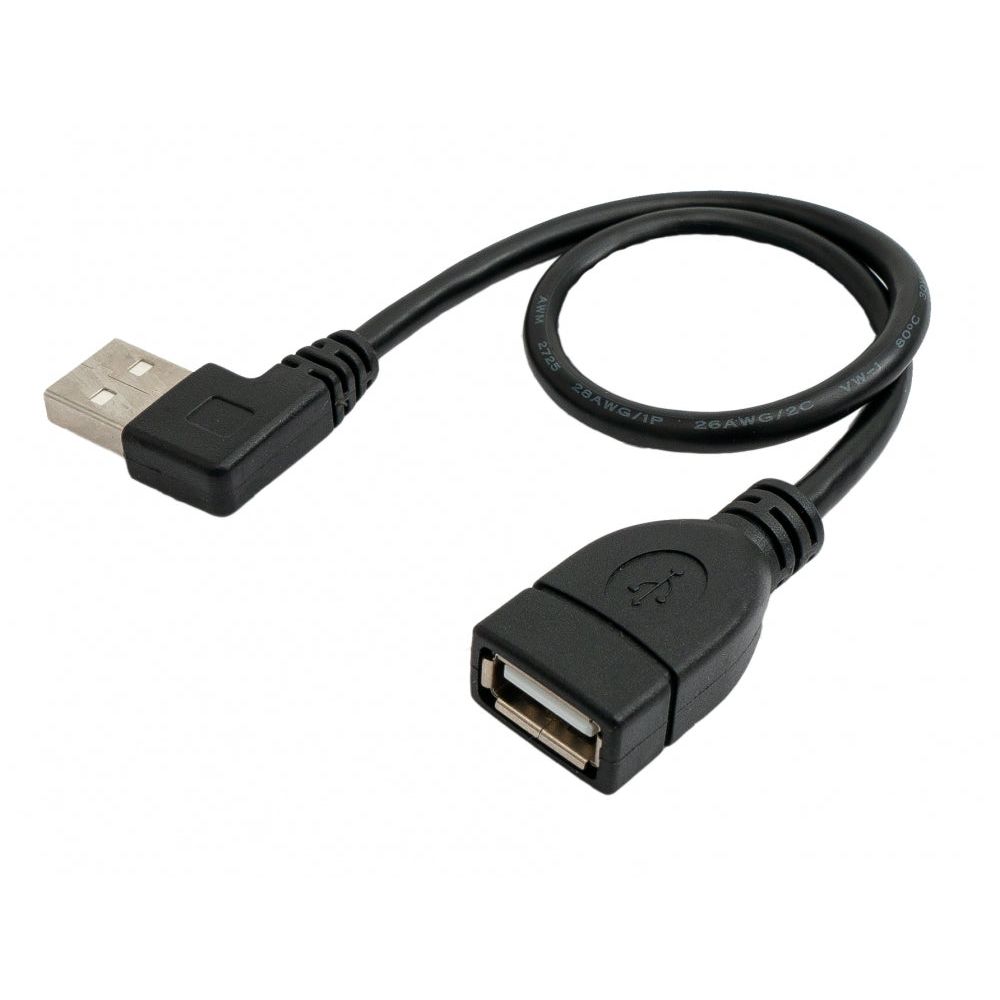 System-S USB 2.0 Kabel 30 Cm Typ A Stecker Zu Buchse Winkel Links Schwarz - Schnelle Zuverlässige USB Verbindung