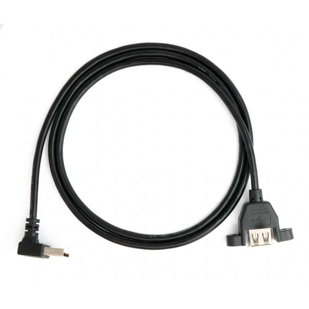 USB 2.0 Kabel 100 cm Typ A Buchse Zu Stecker Winkel Schraube Schwarz Hochwertige Bauweise