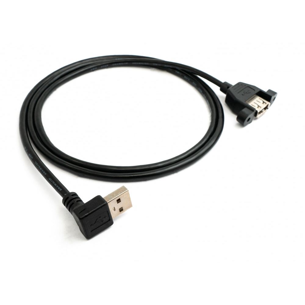 USB 2.0 Kabel 100 cm Typ A Buchse Zu Stecker Winkel Schraube Schwarz Hochwertige Bauweise