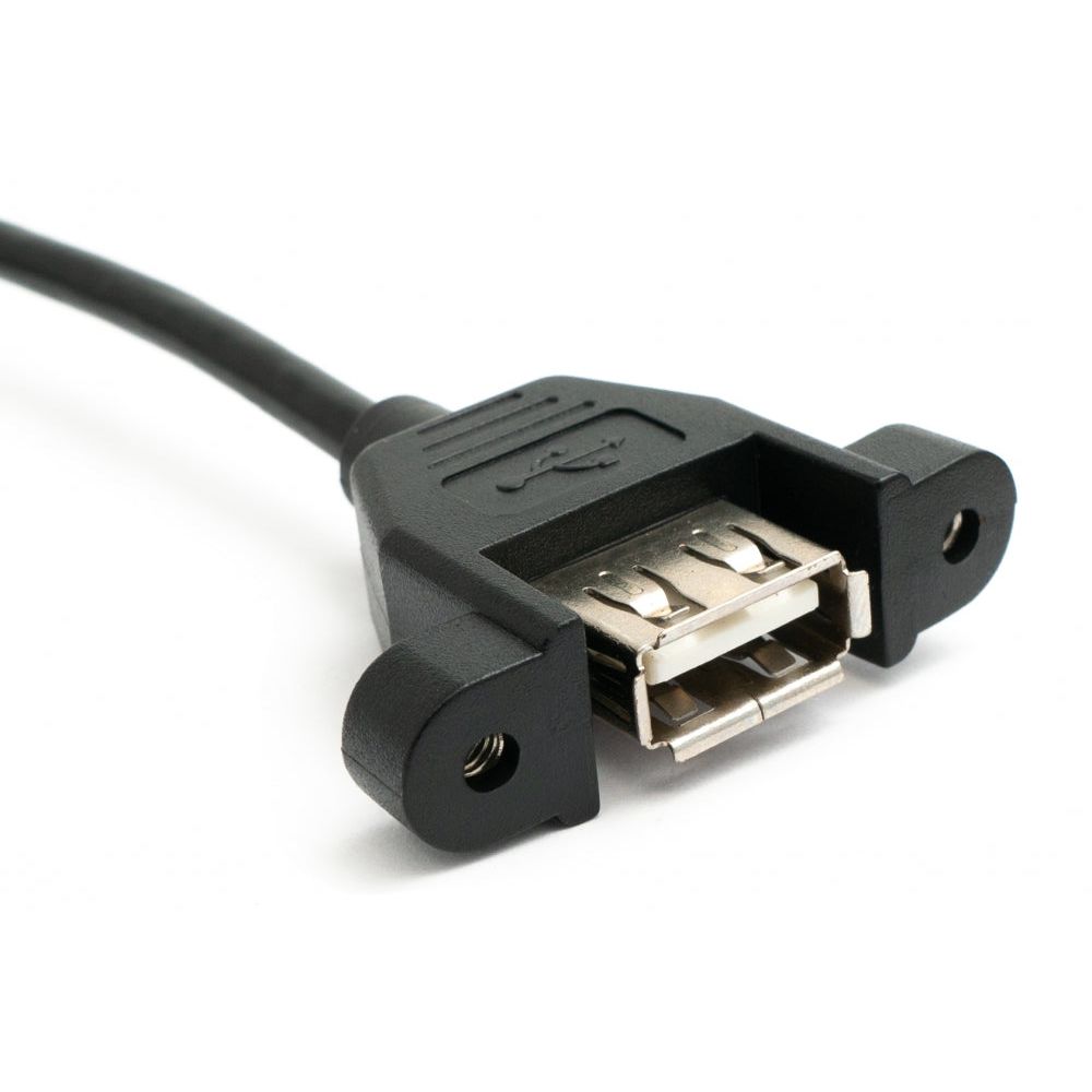 USB 2.0 Kabel 100 cm Typ A Buchse Zu Stecker Winkel Schraube Schwarz Hochwertige Bauweise