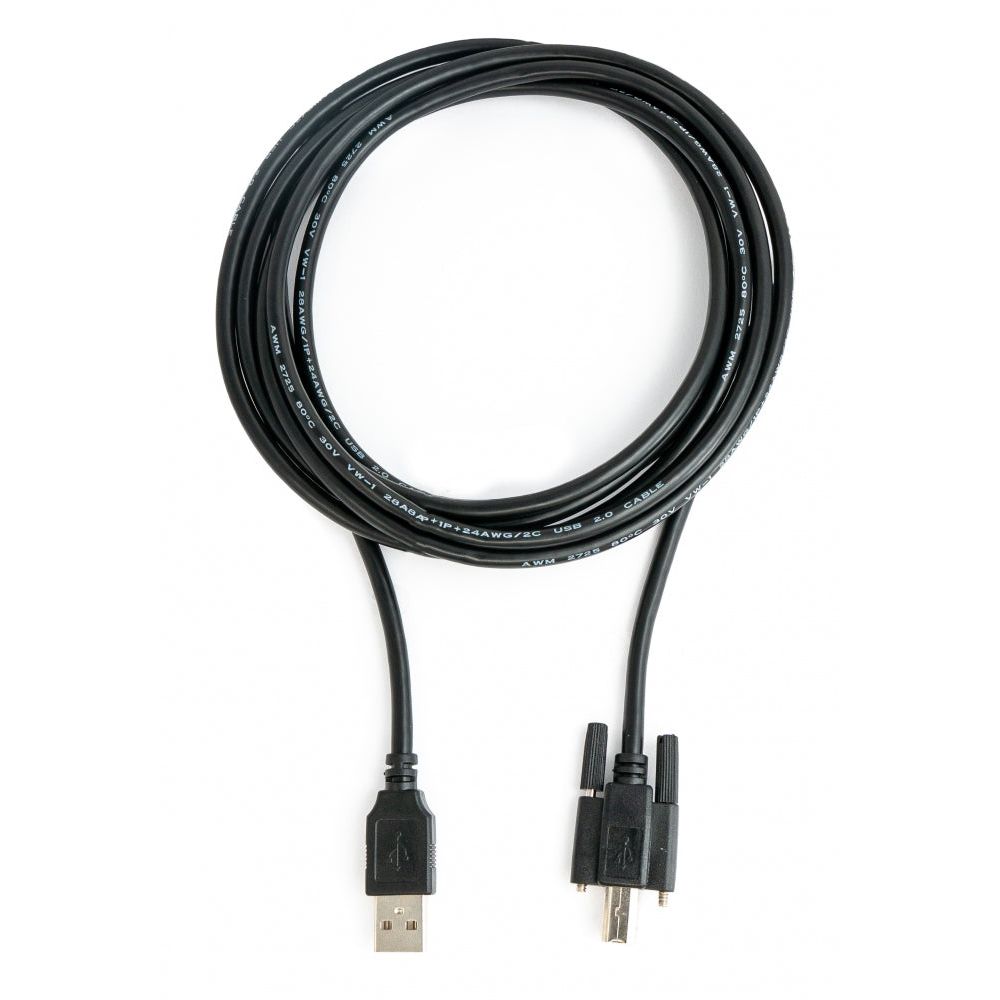 SYSTEM-S USB 2.0 Kabel 3 m Typ A Stecker zu B Stecker Schraube in Schwarz