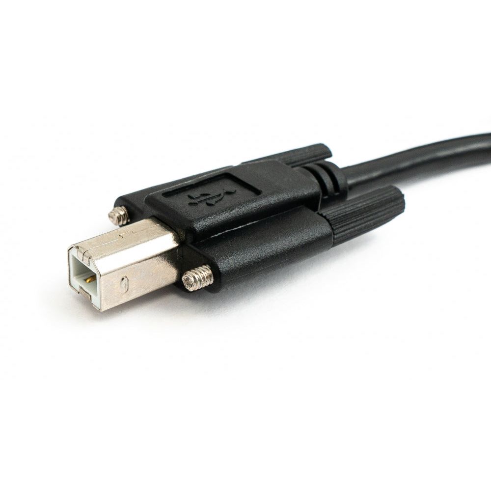 SYSTEM-S USB 2.0 Kabel 3 m Typ A Stecker zu B Stecker Schraube in Schwarz