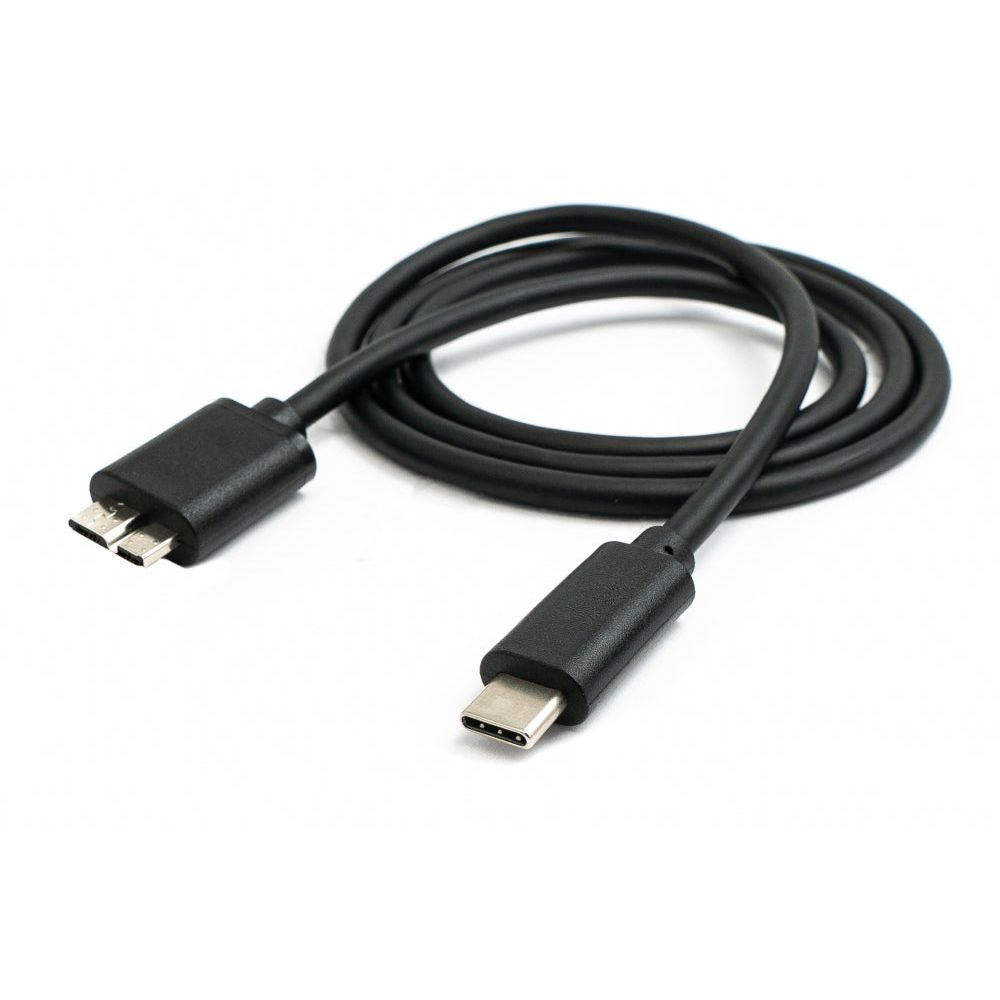 SYSTEM-S USB 3.1 Kabel 100 cm Typ C Stecker zu 3.0 Micro B Stecker in Schwarz