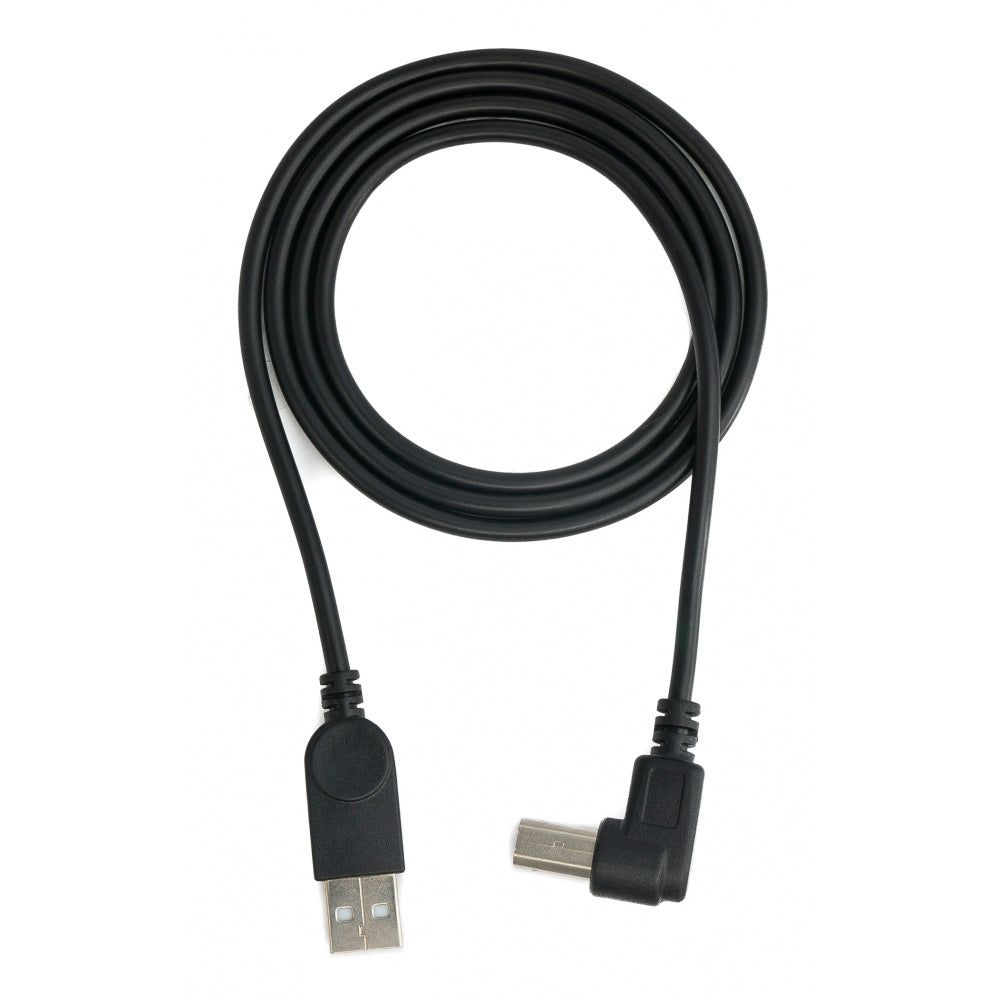 SYSTEM-S USB 2.0 Kabel 100 cm Typ B Stecker zu A Stecker Winkel in Schwarz