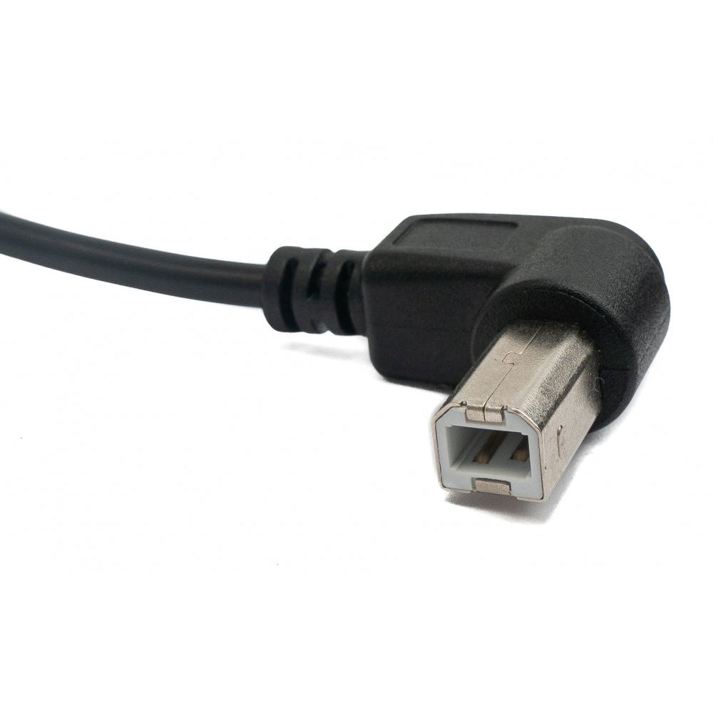 SYSTEM-S USB 2.0 Kabel 100 cm Typ B Stecker zu A Stecker Winkel in Schwarz