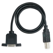 System-S USB 2.0 Kabel 50 cm Typ B Stecker Zu Schraubbarer Buchse Schwarz Verbindungskabel