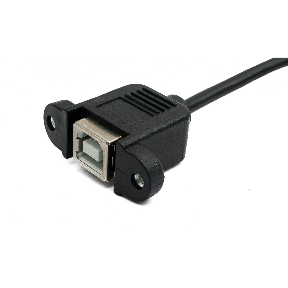 System-S USB 2.0 Kabel 50 cm Typ B Stecker Zu Schraubbarer Buchse Schwarz Verbindungskabel